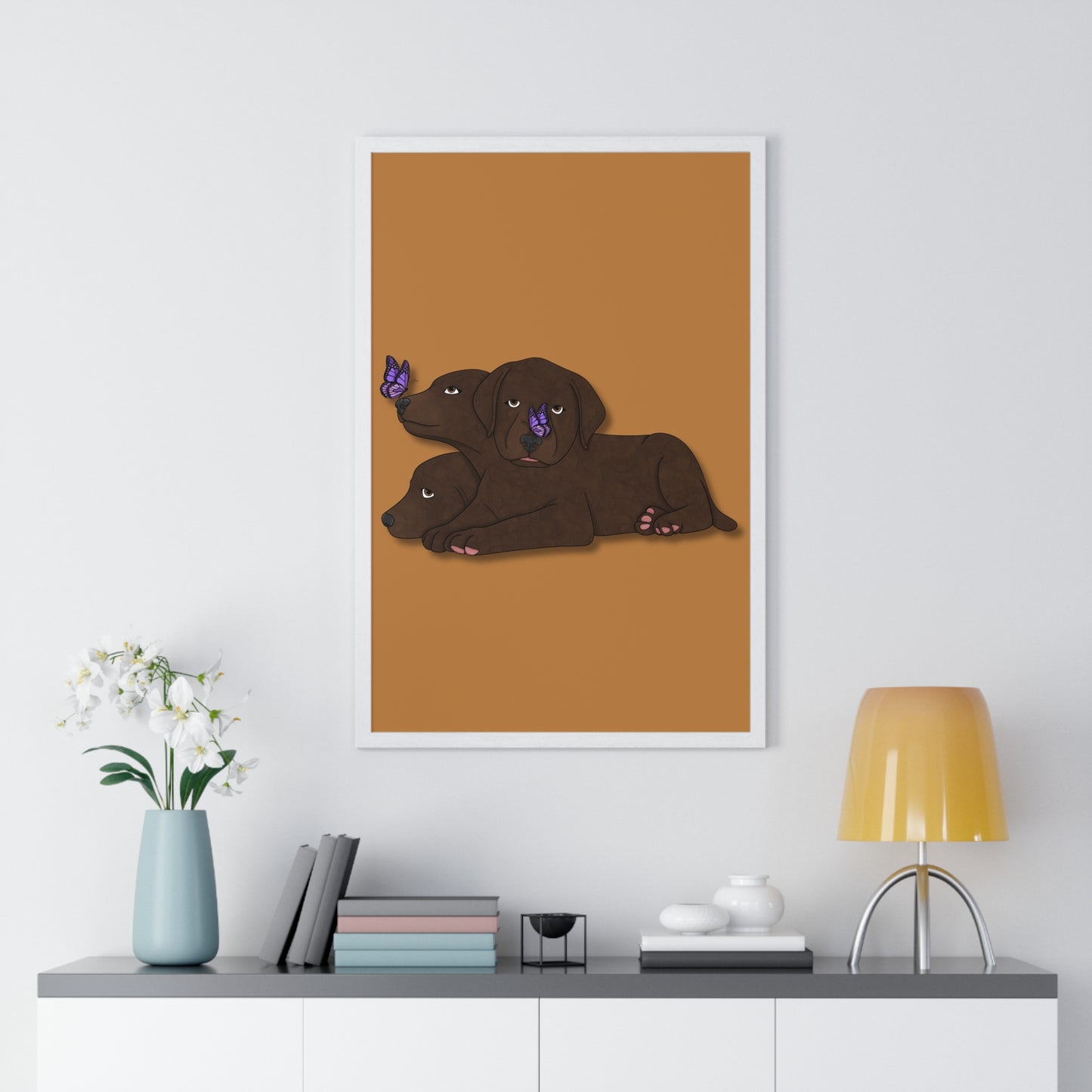 Cerberus Puppy Vertical Framed Poster