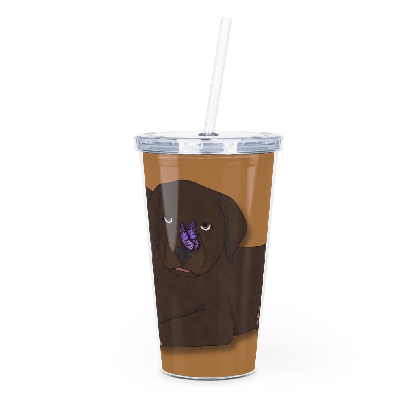 Cerberus Puppy Plastic Tumbler with Straw