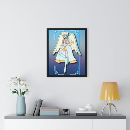 Space Warrior Saint Peter Vertical Framed Poster