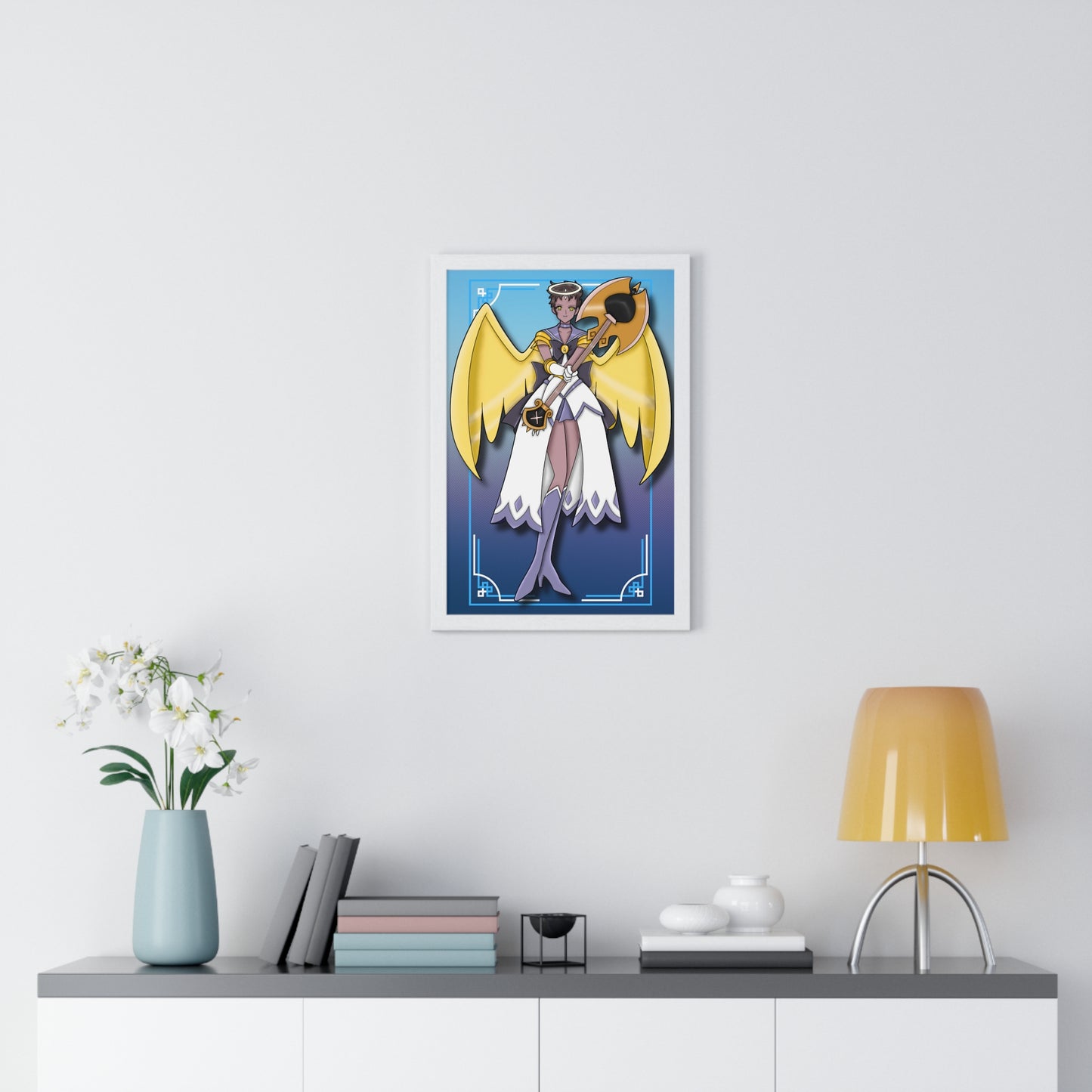 Space Warrior Adam Vertical Framed Poster