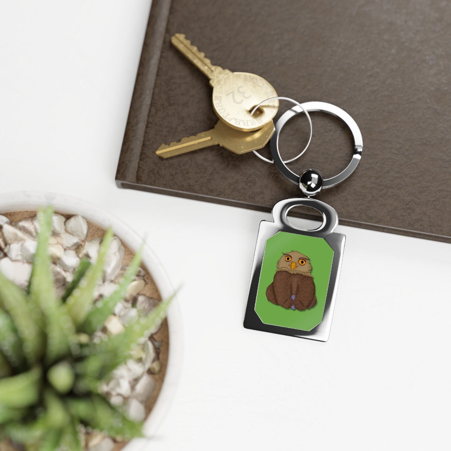 Owlbear Cub Rectangle Photo Keyring