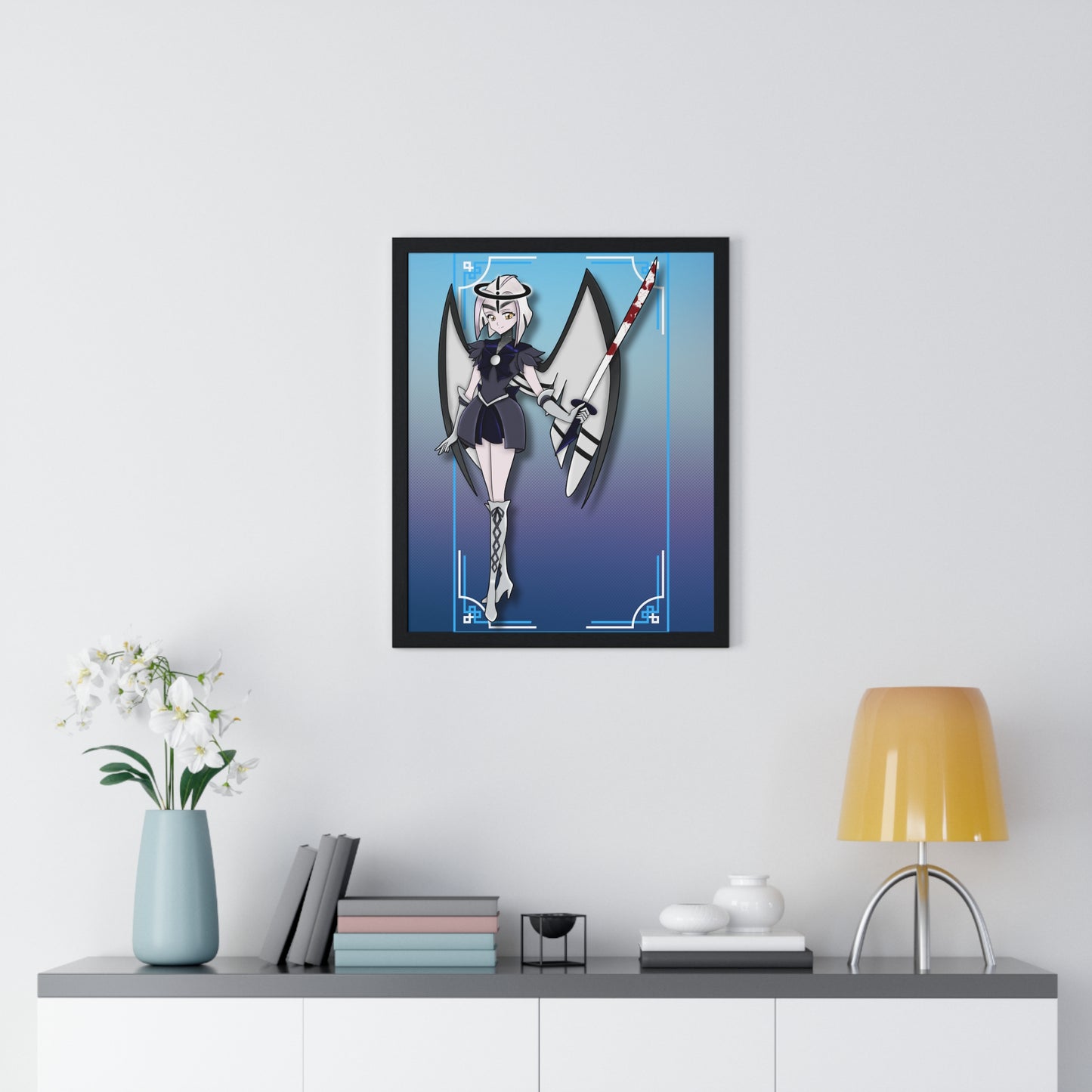 Space Warrior Lute Vertical Framed Poster