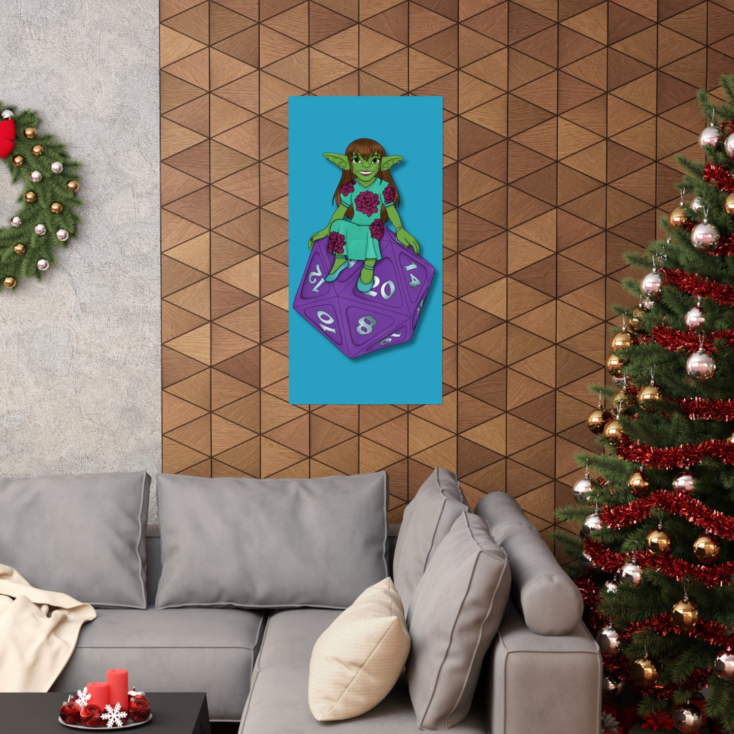 Goblin on a d20 Matte Vertical Posters