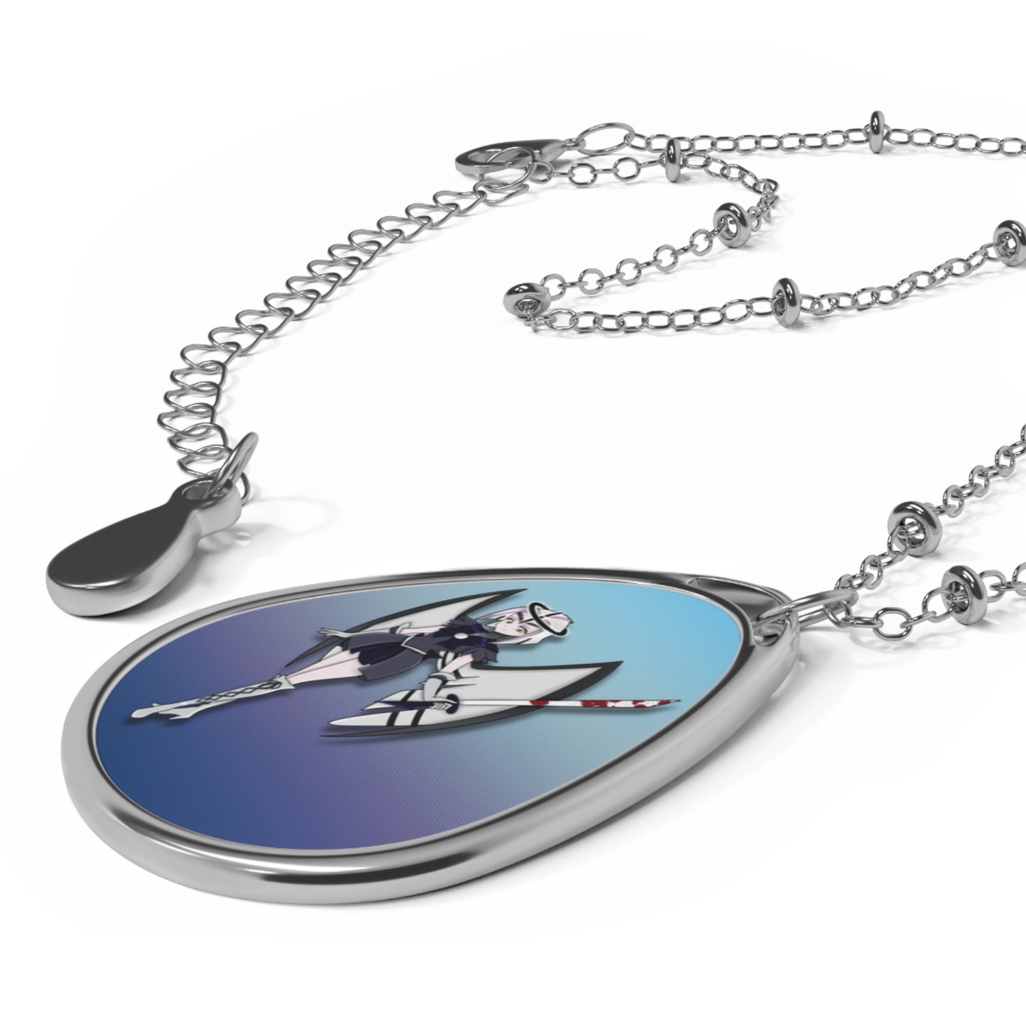 Space Warrior Lute Oval Necklace