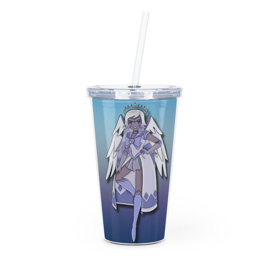 Space Warrior Emily Plastic Tumbler with Straw