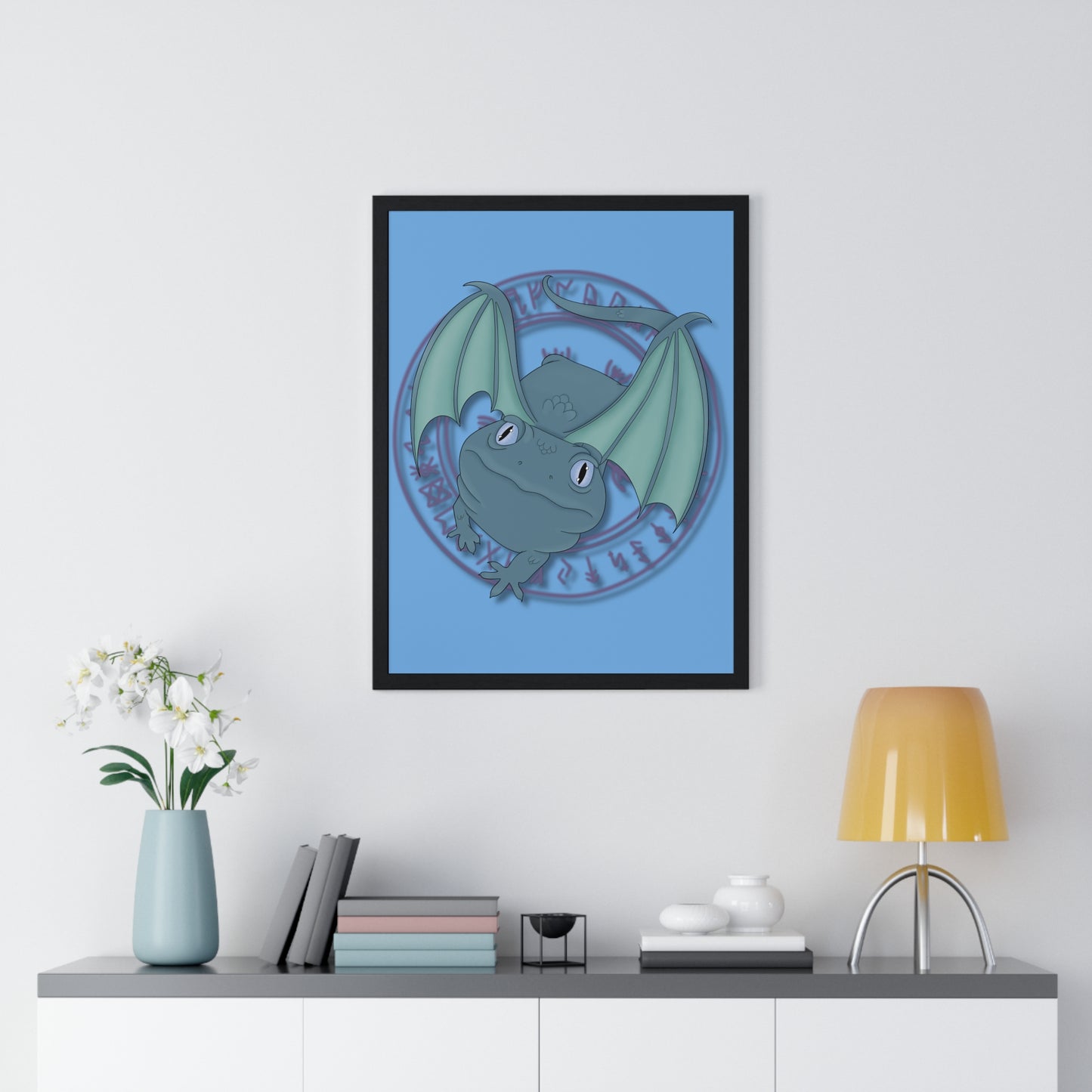 Baby Dragon Vertical Framed Poster