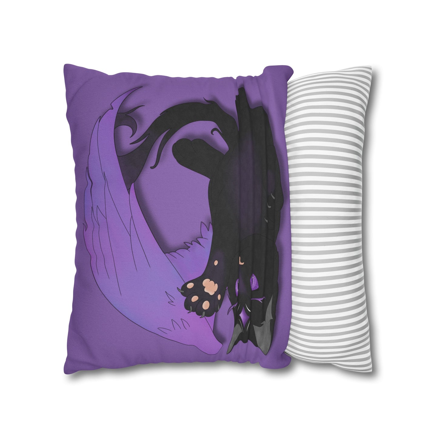 Winged Kitten Spun Polyester Square Pillowcase