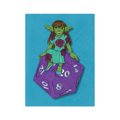 Goblin on a d20 Velveteen Microfiber Blanket