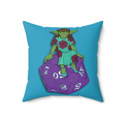 Goblin on a d20 Spun Polyester Square Pillow