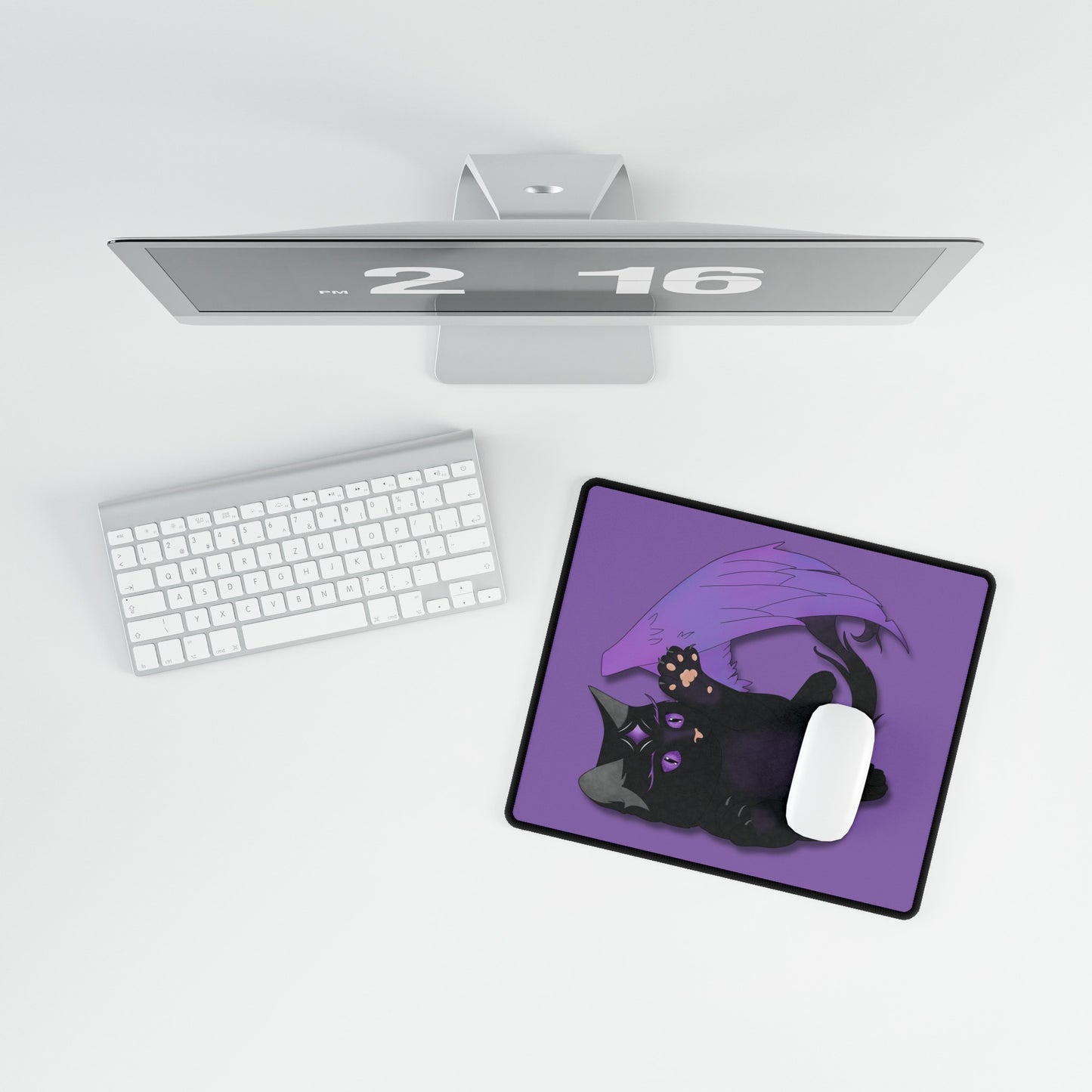 Winged Kitten Desk Mat