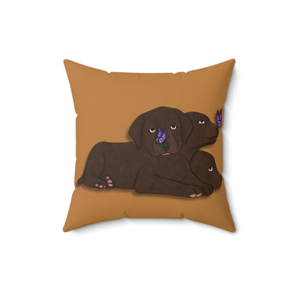 Cerberus Puppy Spun Polyester Square Pillow