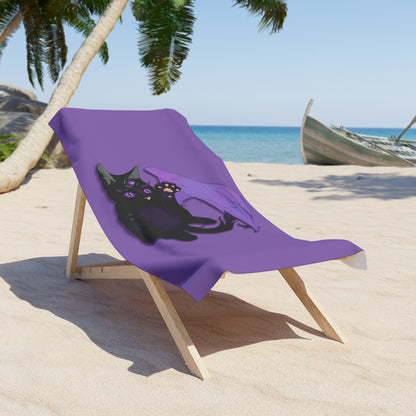 Winged Kitten Beach Towel