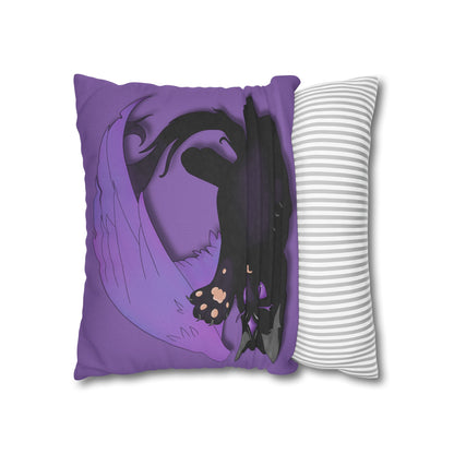 Winged Kitten Spun Polyester Square Pillowcase