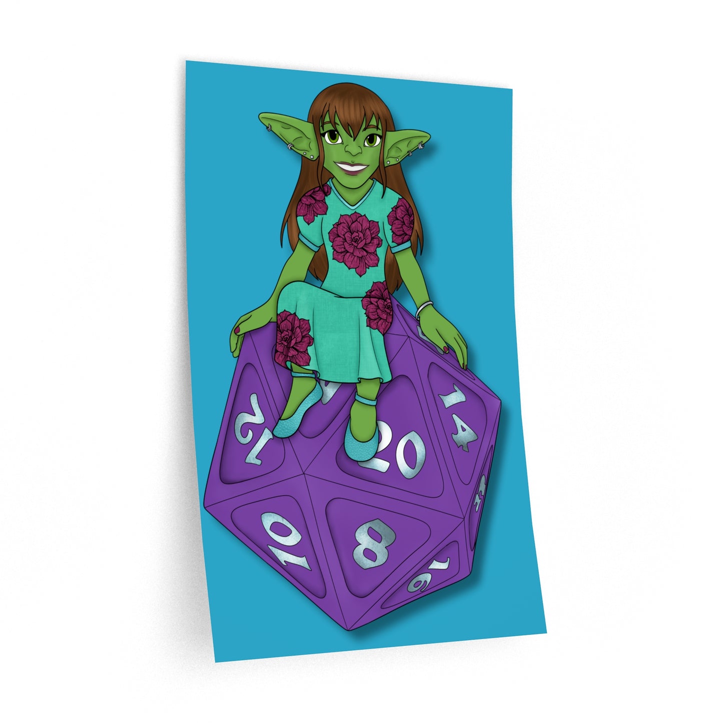 Goblin on a d20 Wall Decals