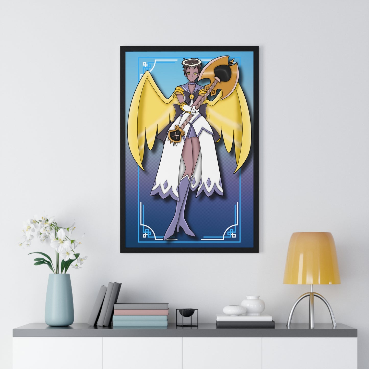 Space Warrior Adam Vertical Framed Poster