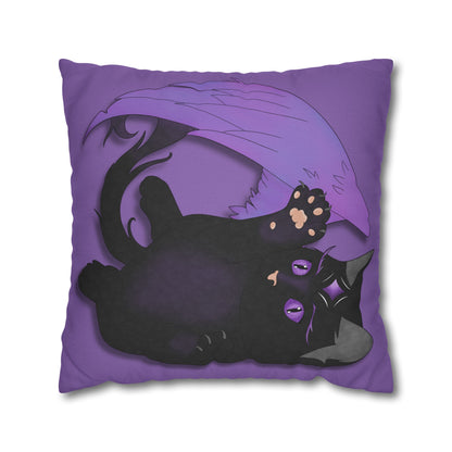 Winged Kitten Spun Polyester Square Pillowcase