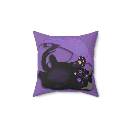 Winged Kitten Spun Polyester Square Pillow