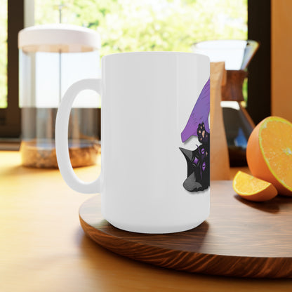 Winged Kitten White Ceramic Mug