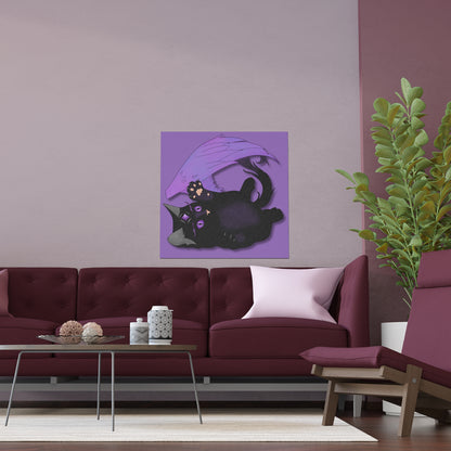 Winged Kitten Indoor and Outdoor Silk Posters