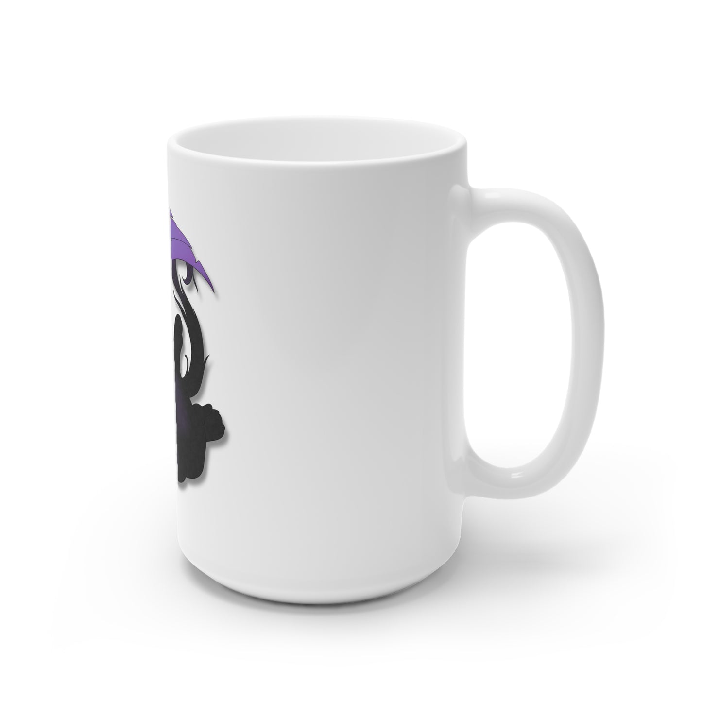 Winged Kitten White Ceramic Mug