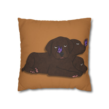 Cerberus Puppy Spun Polyester Square Pillowcase