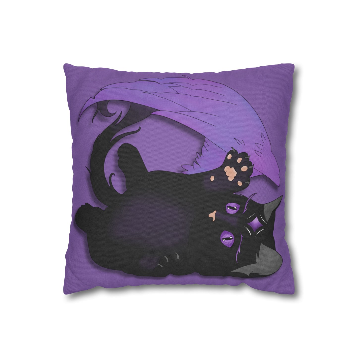 Winged Kitten Spun Polyester Square Pillowcase