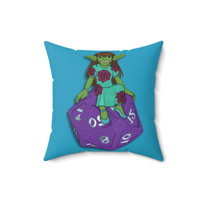 Goblin on a d20 Spun Polyester Square Pillow