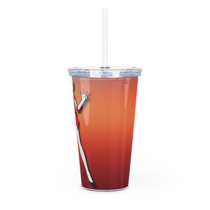 Space Warrior Charlie Plastic Tumbler with Straw