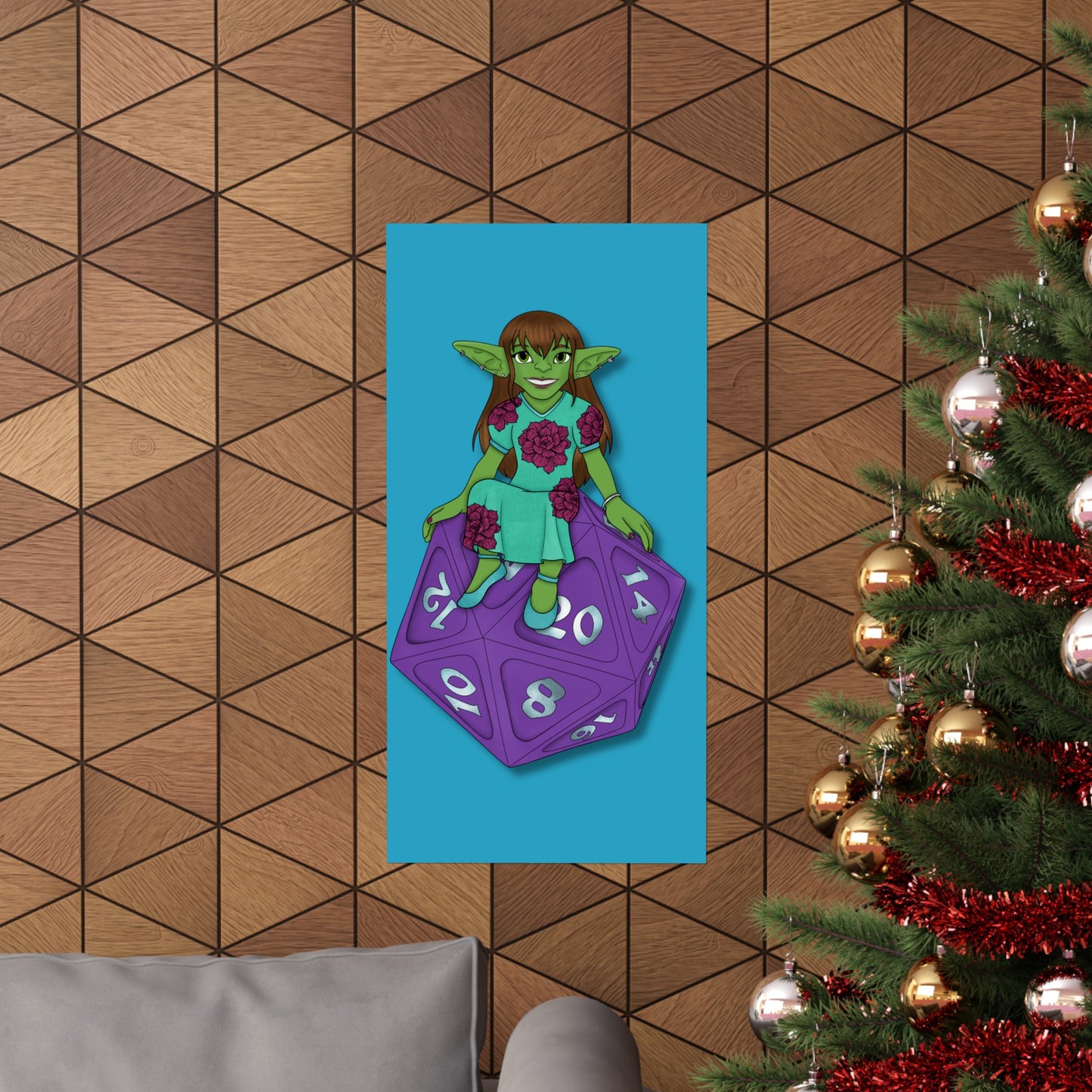 Goblin on a d20 Matte Vertical Posters