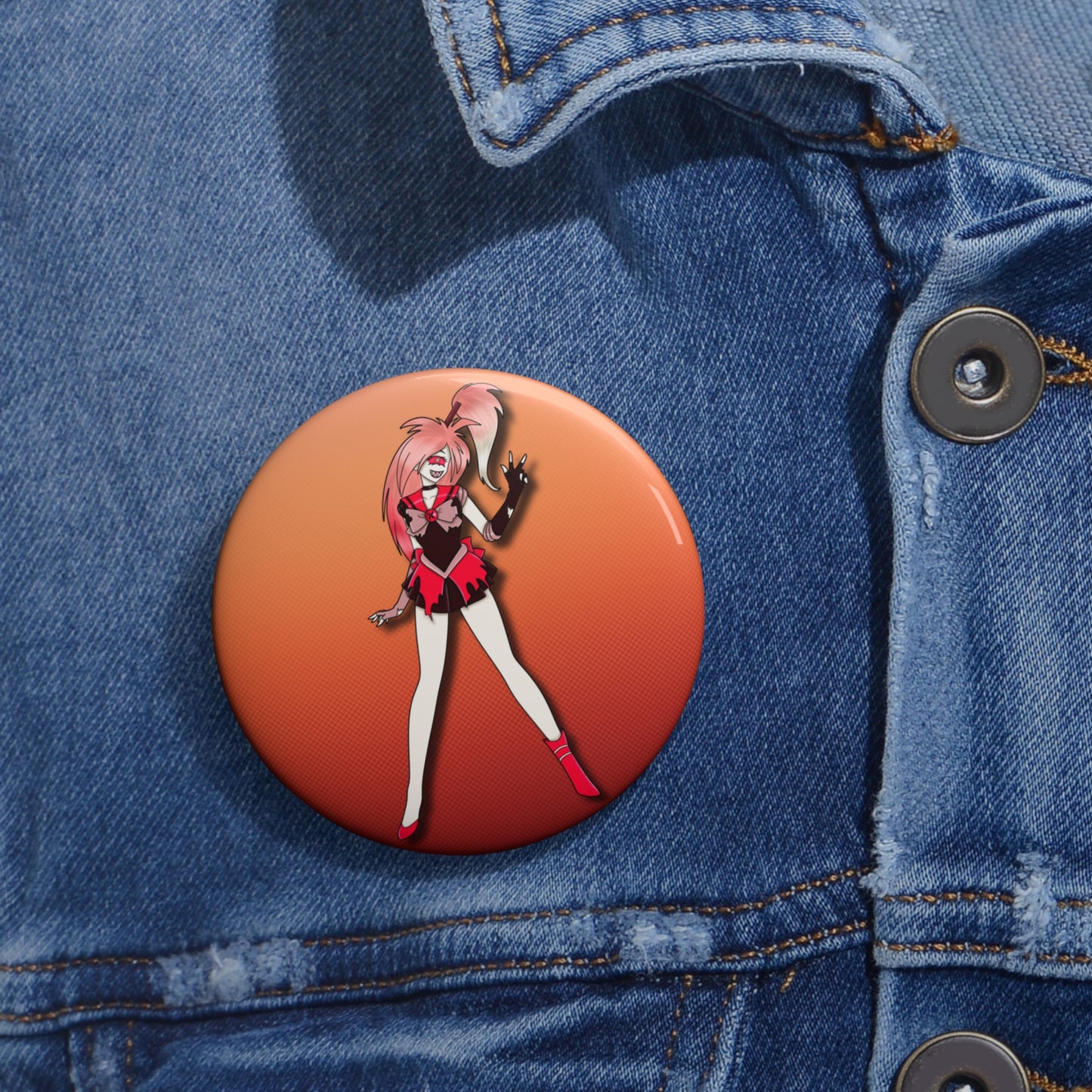 Space Warrior Cherri Bomb Pin Button