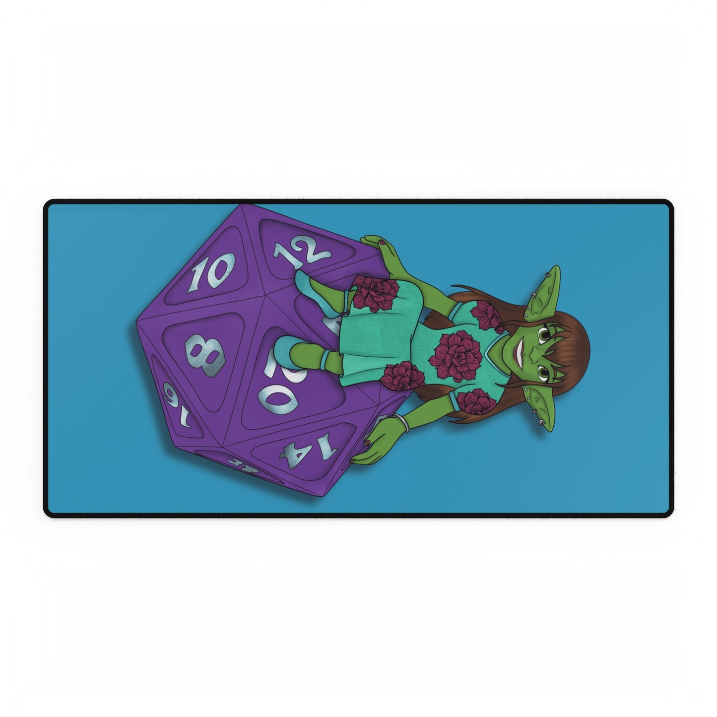 Goblin on a d20 Desk Mat