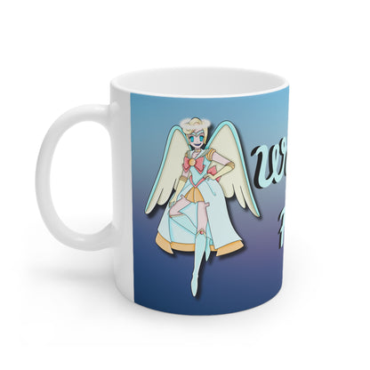 Space Warrior Saint Peter White Ceramic Mug, 11oz and 15oz