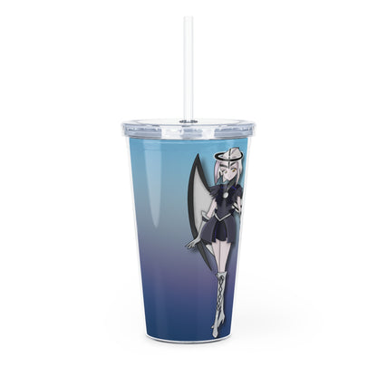 Space Warrior Lute Plastic Tumbler with Straw