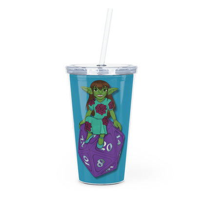 Goblin on a d20 Plastic Tumbler with Straw