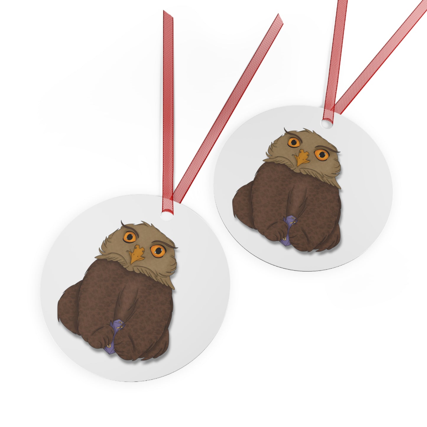 Owlbear Cub Metal Ornaments