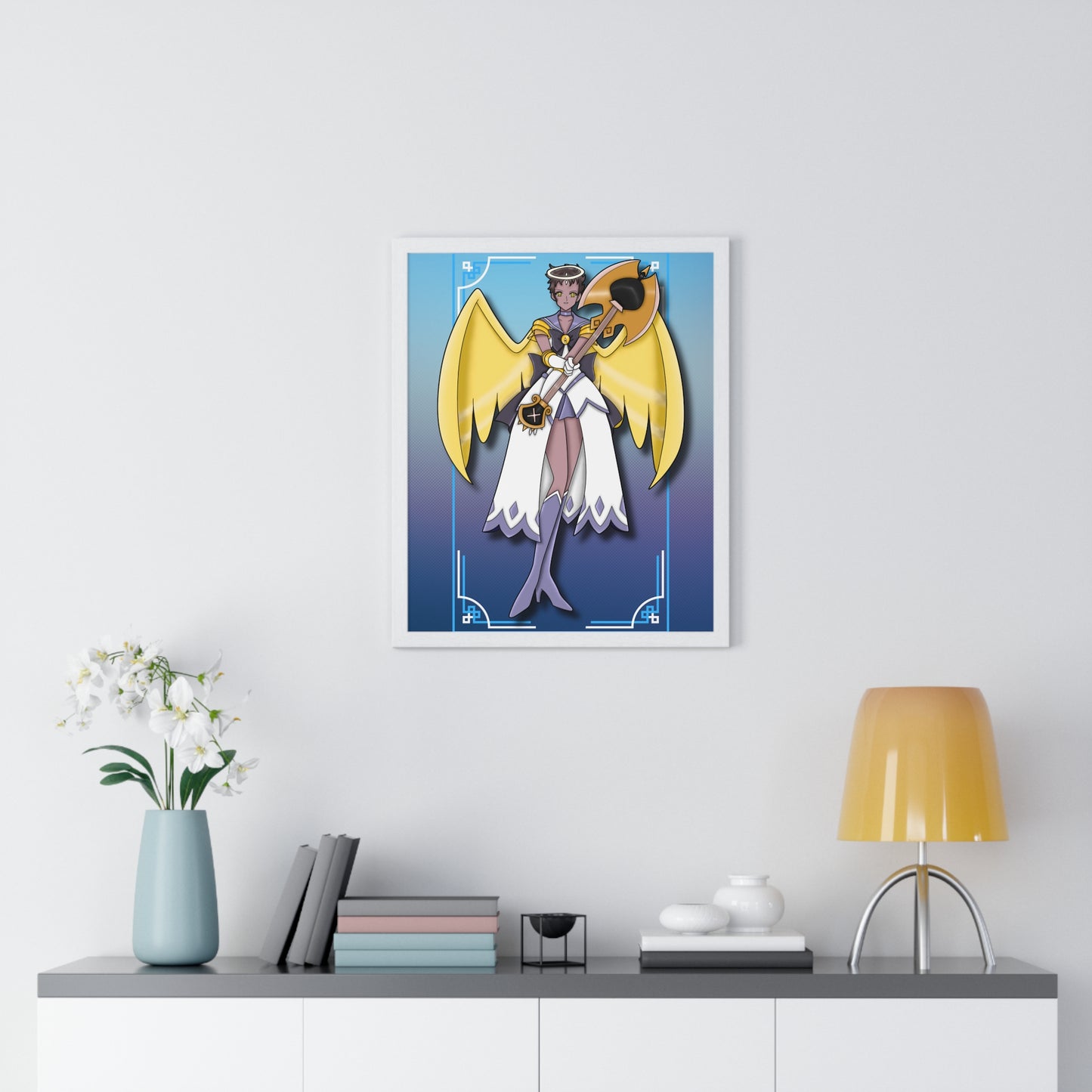 Space Warrior Adam Vertical Framed Poster