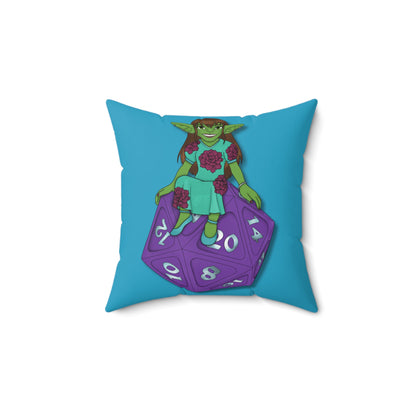 Goblin on a d20 Spun Polyester Square Pillow